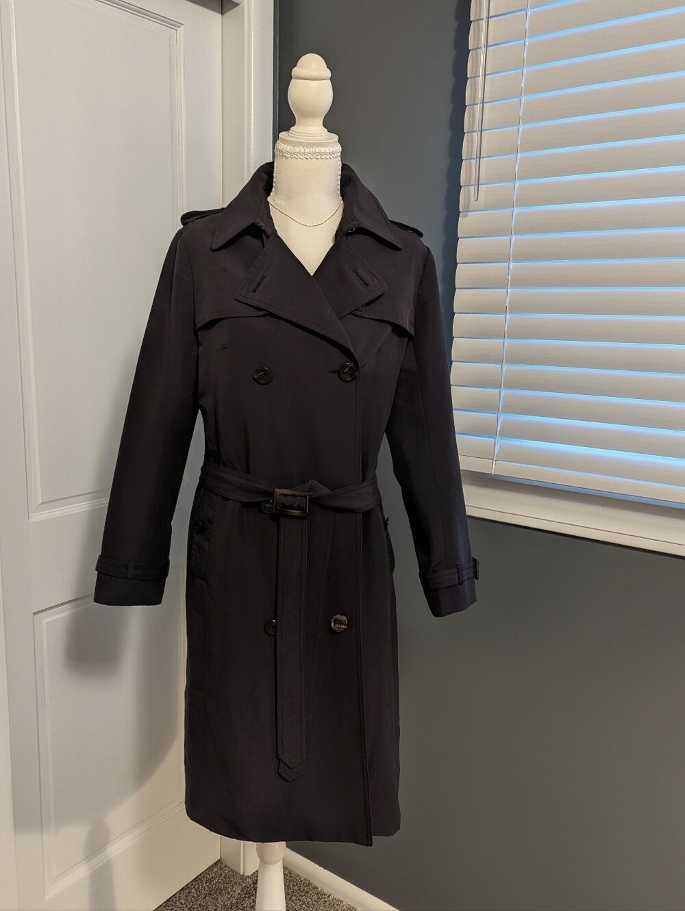 Emerson Fry Black Trench Coat Size 4